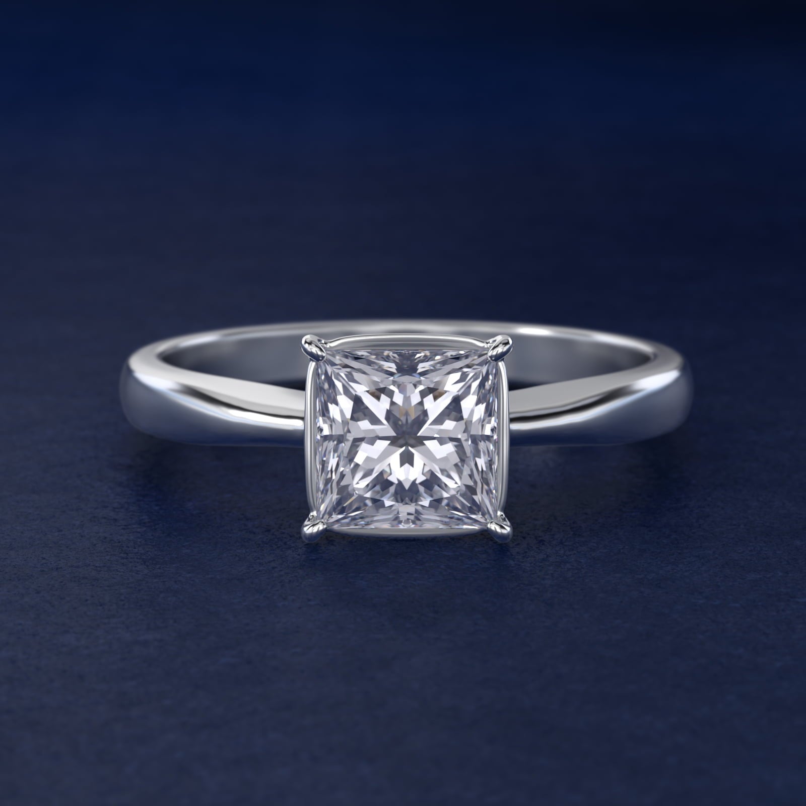 Solitaire Engagement Ring With Wire Basket In 18k White Gold By James Allen - Princess Center