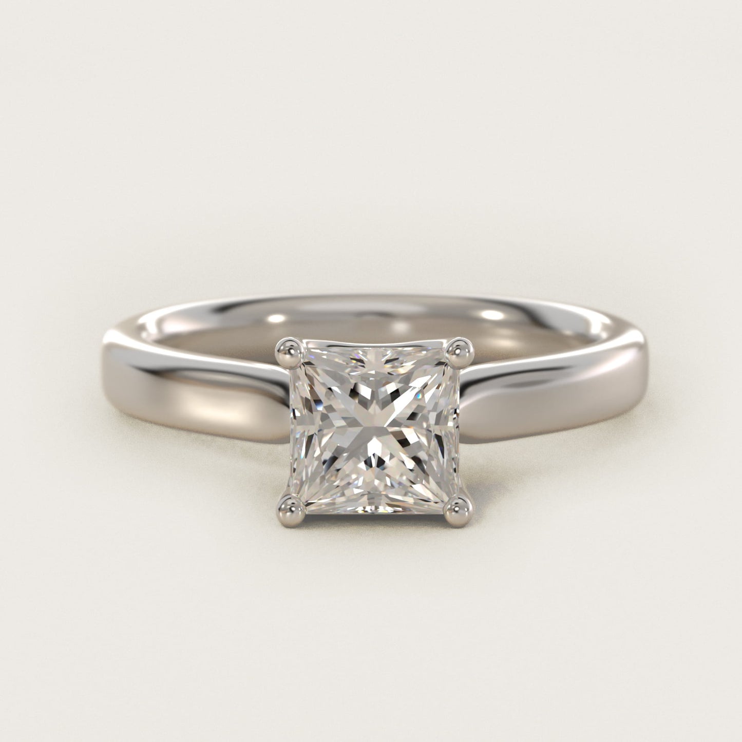 Solitaire Engagement Ring With Intricate Basket In 18k White Gold By James Allen - Princess Center