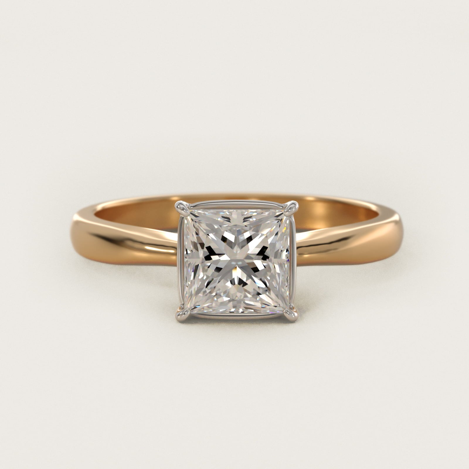 Solitaire Engagement Ring With Wire Basket In 14K Yellow Gold By James Allen - Princess Center