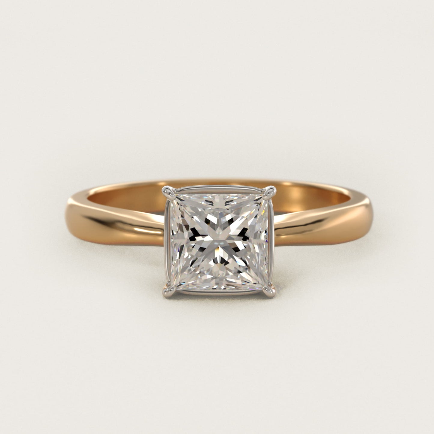 Solitaire Engagement Ring With Wire Basket In 18k Yellow Gold By James Allen - Princess Center