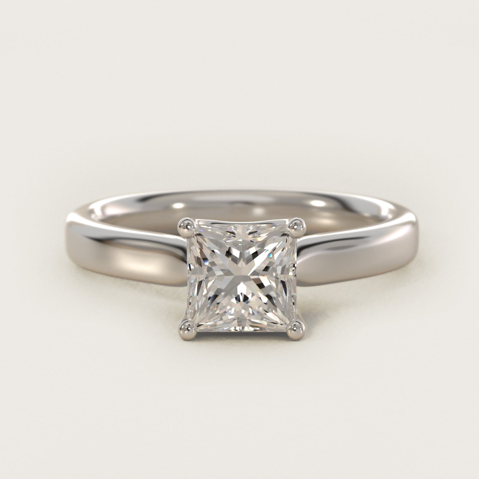 Solitaire Engagement Ring With Intricate Basket In Platinum By James Allen - Princess Center