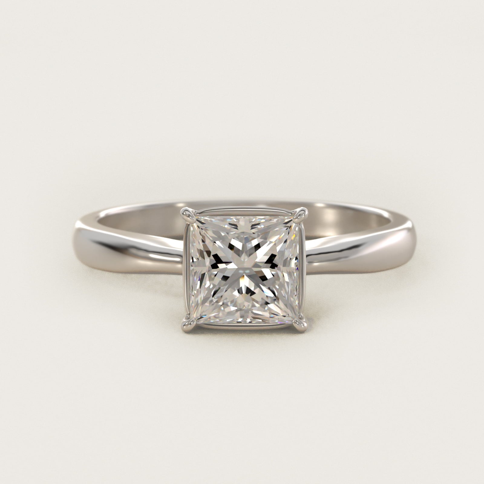 Solitaire Engagement Ring With Wire Basket In Platinum By James Allen - Princess Center