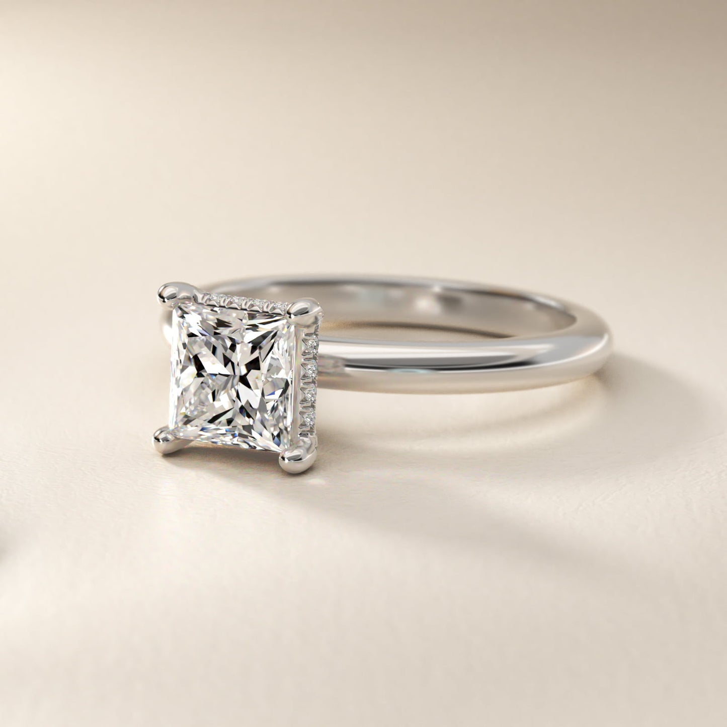 Solitaire Engagement Ring With PavŽ Basket In Platinum By James Allen - Princess Center