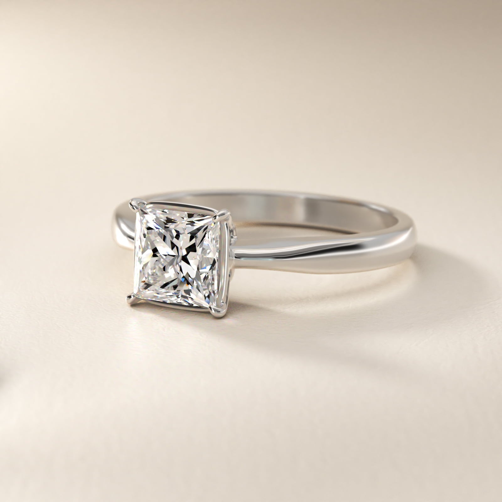 Solitaire Engagement Ring With Wire Basket In Platinum By James Allen - Princess Center