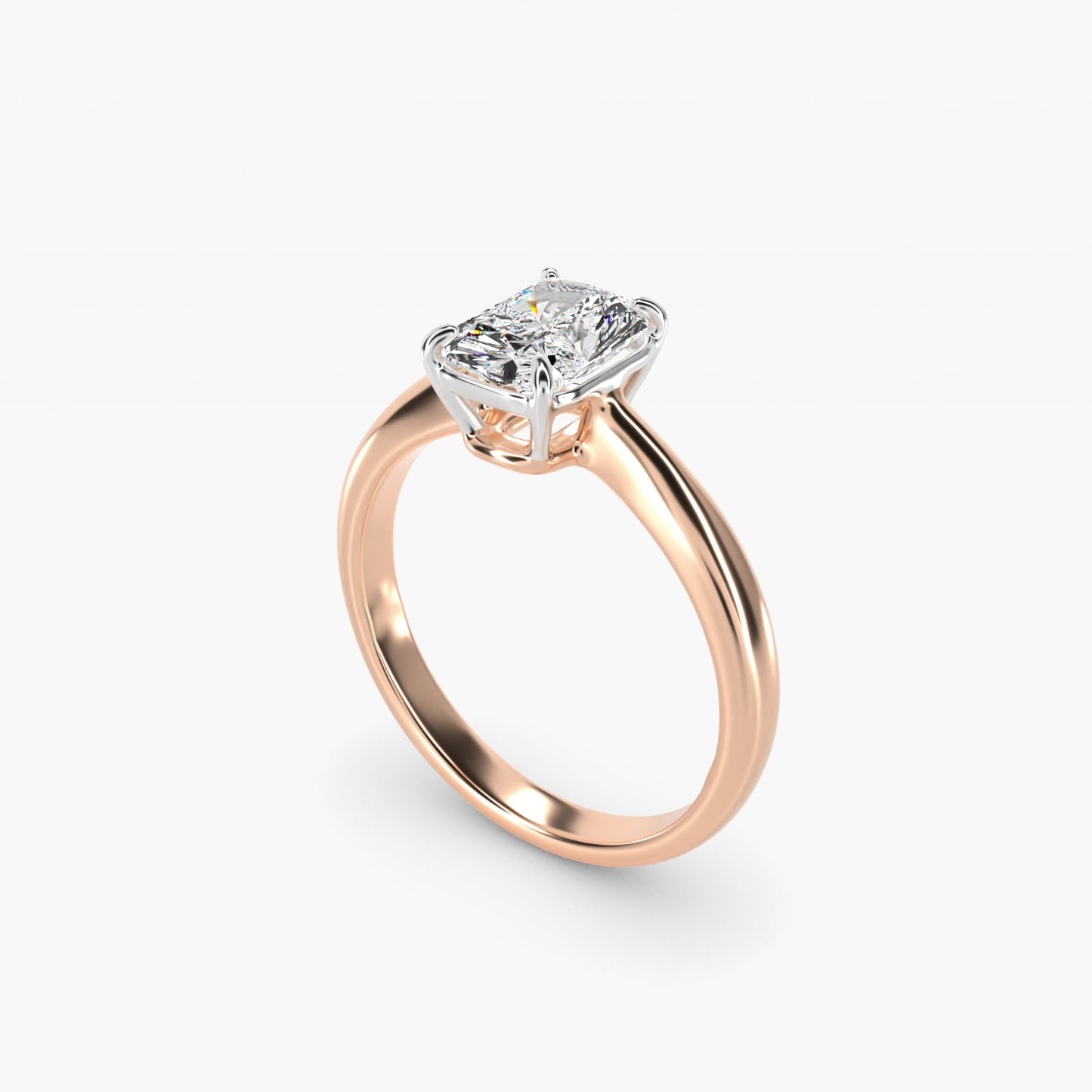 Solitaire Engagement Ring With Wire Basket In 14K Rose Gold By James Allen - Radiant Center