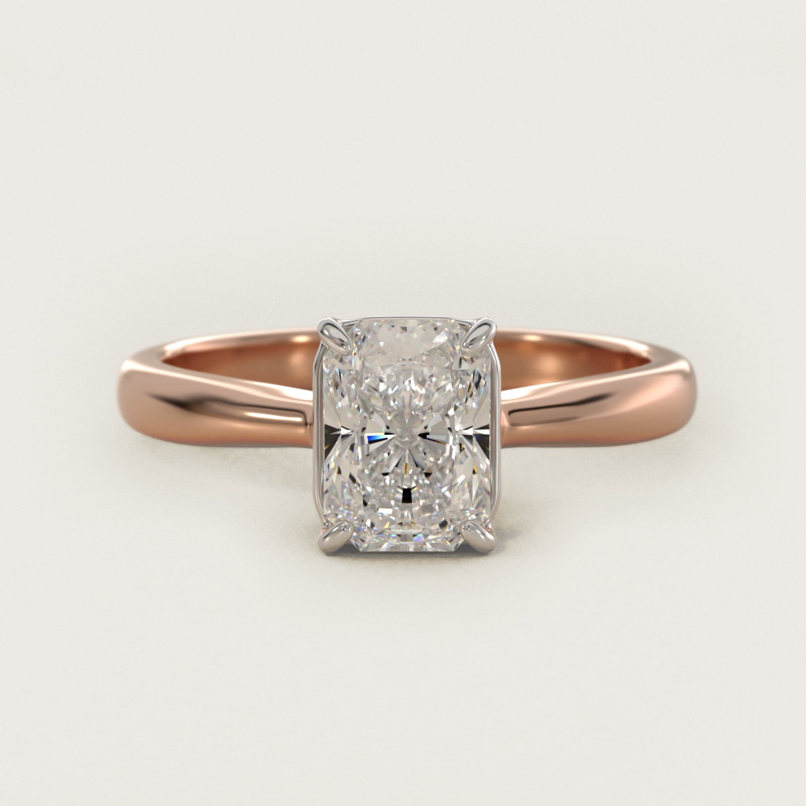 Solitaire Engagement Ring With Wire Basket In 14K Rose Gold By James Allen - Radiant Center