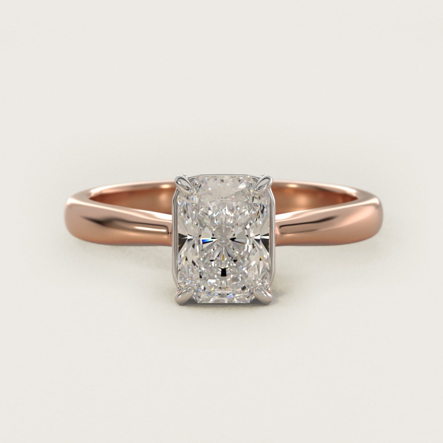 Solitaire Engagement Ring With Wire Basket In 18k Rose Gold By James Allen - Radiant Center