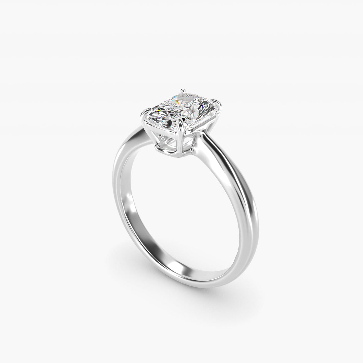Solitaire Engagement Ring With Wire Basket In 18k White Gold By James Allen - Radiant Center