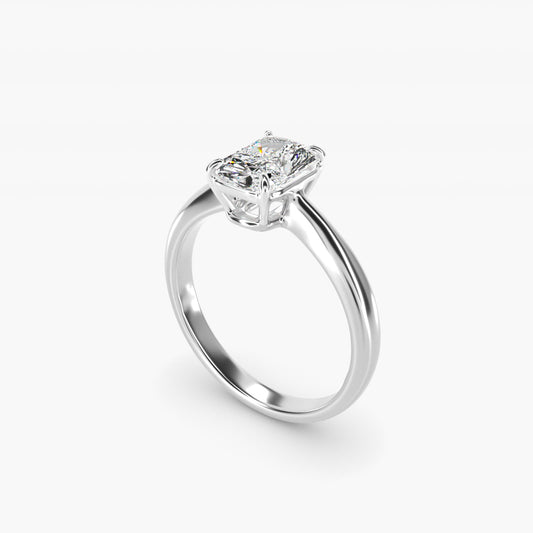Solitaire Engagement Ring With Wire Basket In 18k White Gold By James Allen - Radiant Center