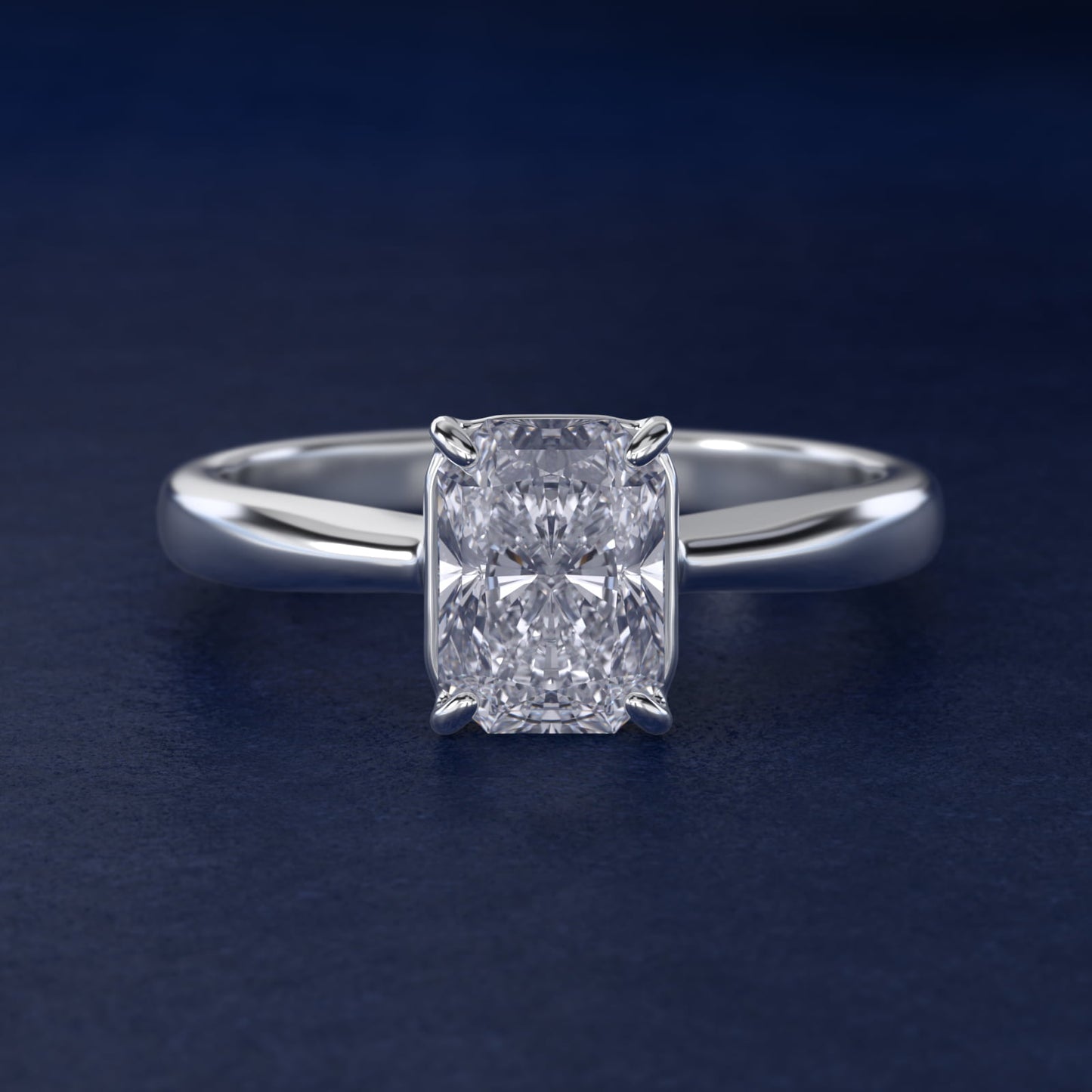 Solitaire Engagement Ring With Wire Basket In 18k White Gold By James Allen - Radiant Center
