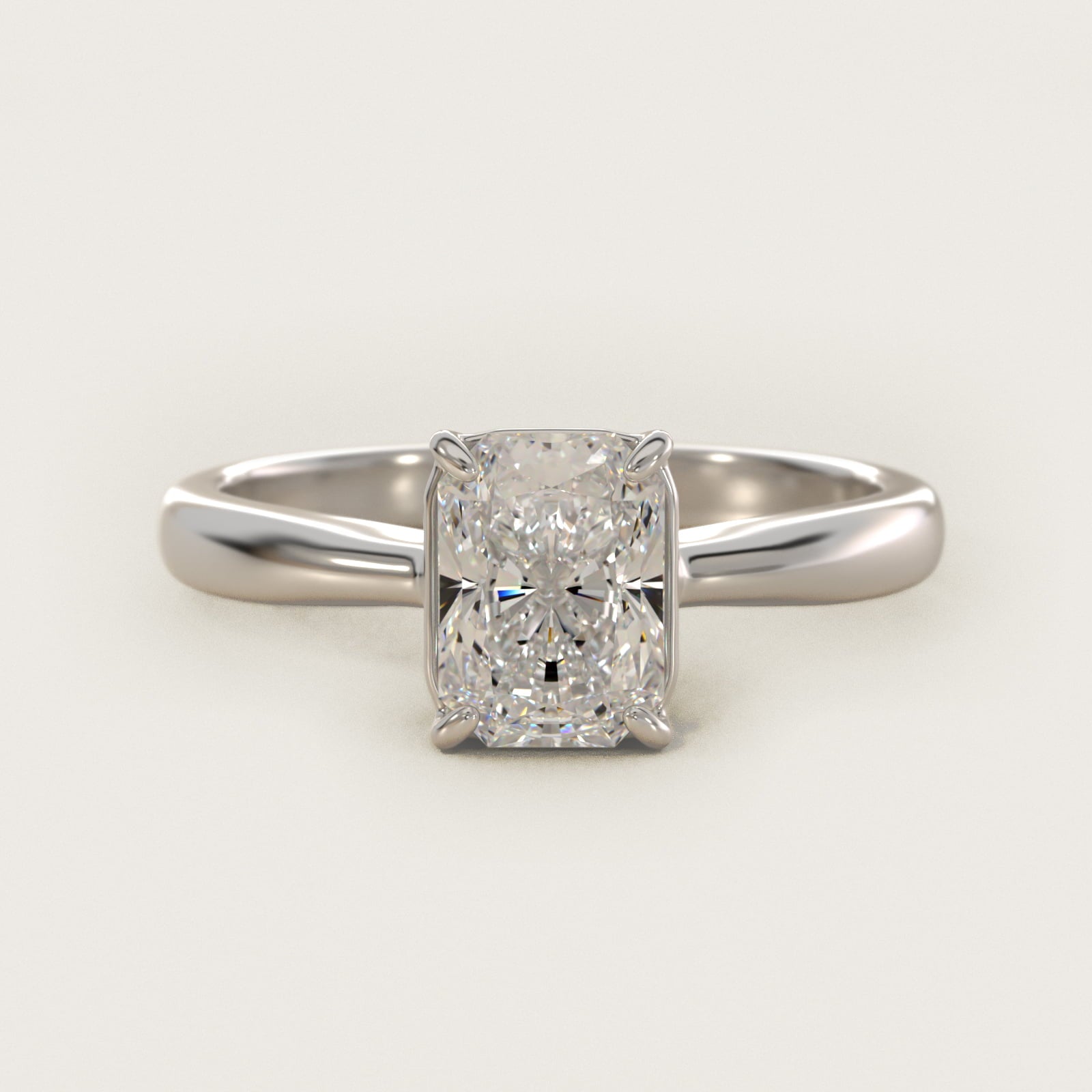 Solitaire Engagement Ring With Wire Basket In 14K White Gold By James Allen - Radiant Center