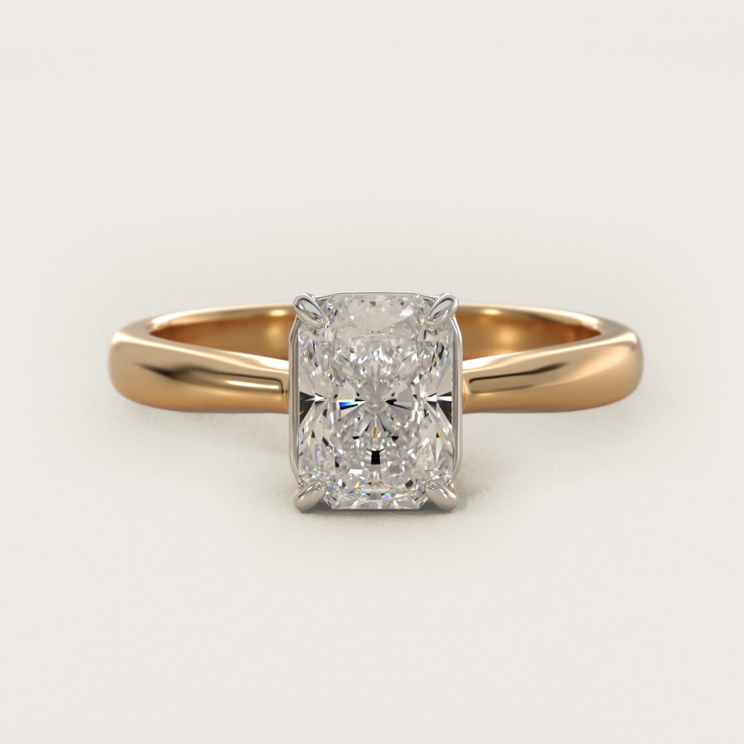Solitaire Engagement Ring With Wire Basket In 14K Yellow Gold By James Allen - Radiant Center