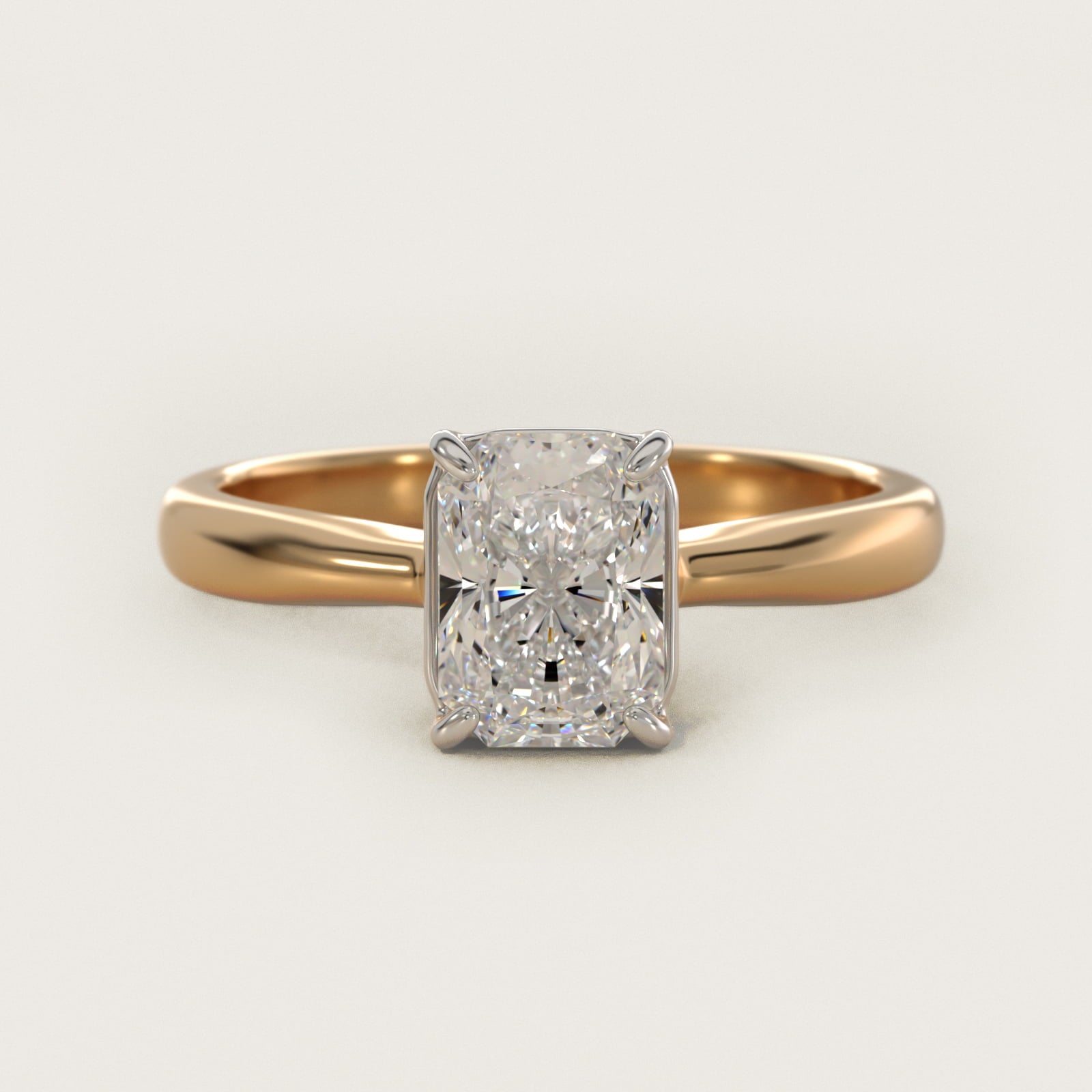 Solitaire Engagement Ring With Wire Basket In 18k Yellow Gold By James Allen - Radiant Center