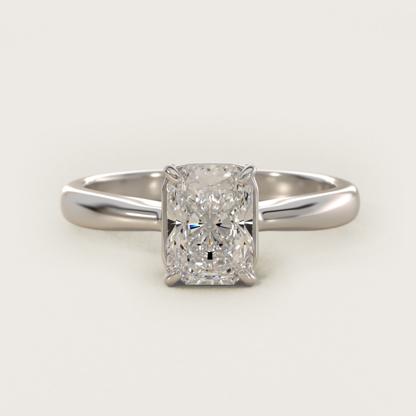 Solitaire Engagement Ring With Wire Basket In Platinum By James Allen - Radiant Center