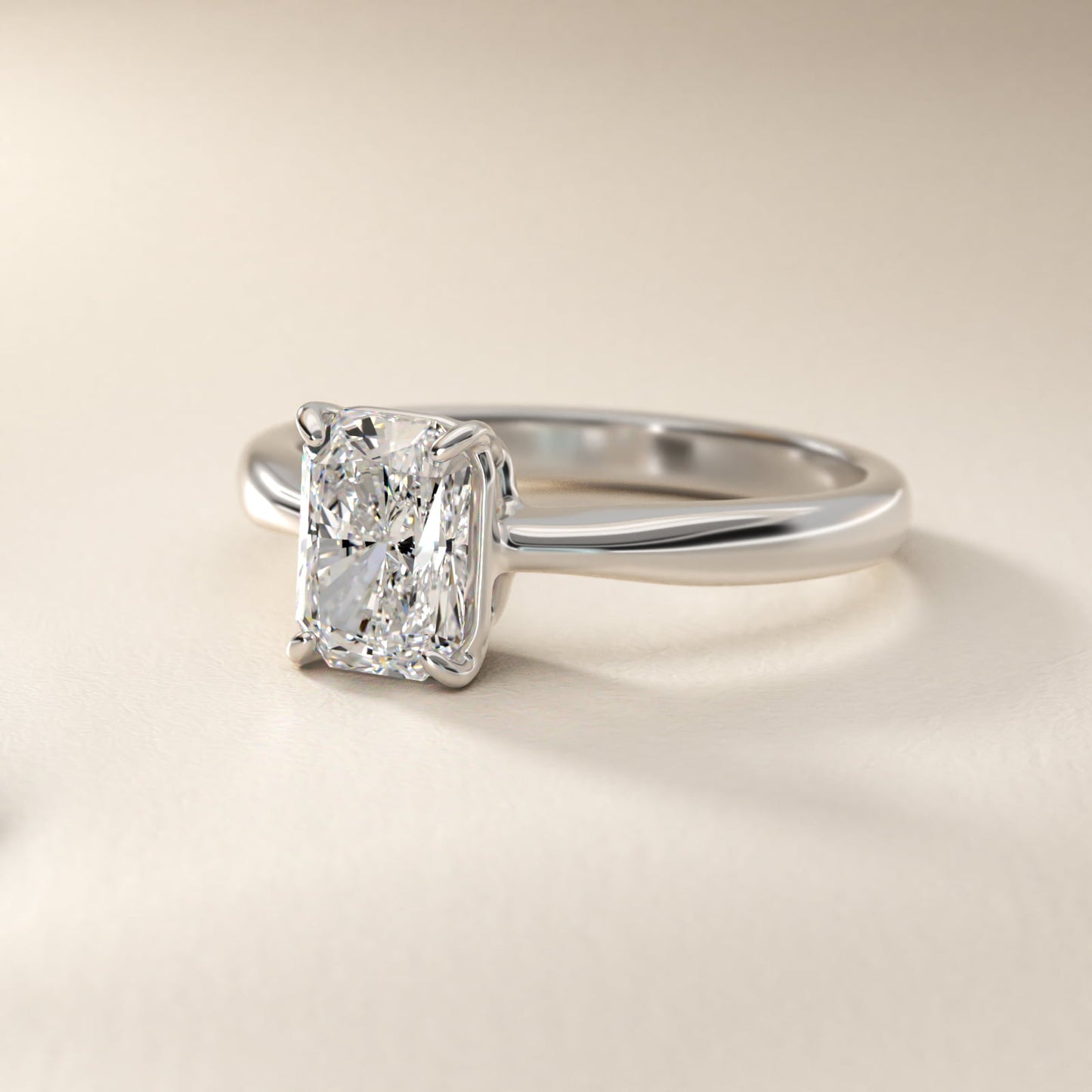 Solitaire Engagement Ring With Wire Basket In Platinum By James Allen - Radiant Center