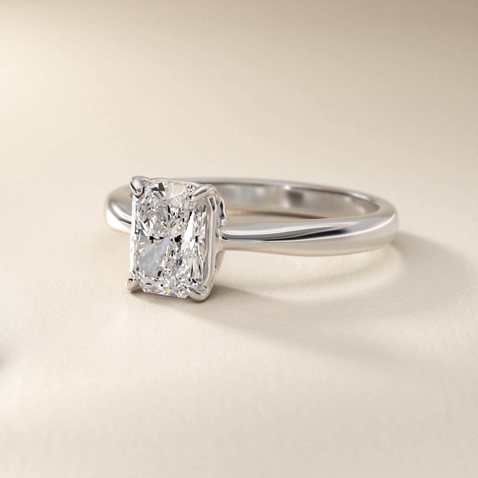 Solitaire Engagement Ring With Wire Basket In Platinum By James Allen - Radiant Center