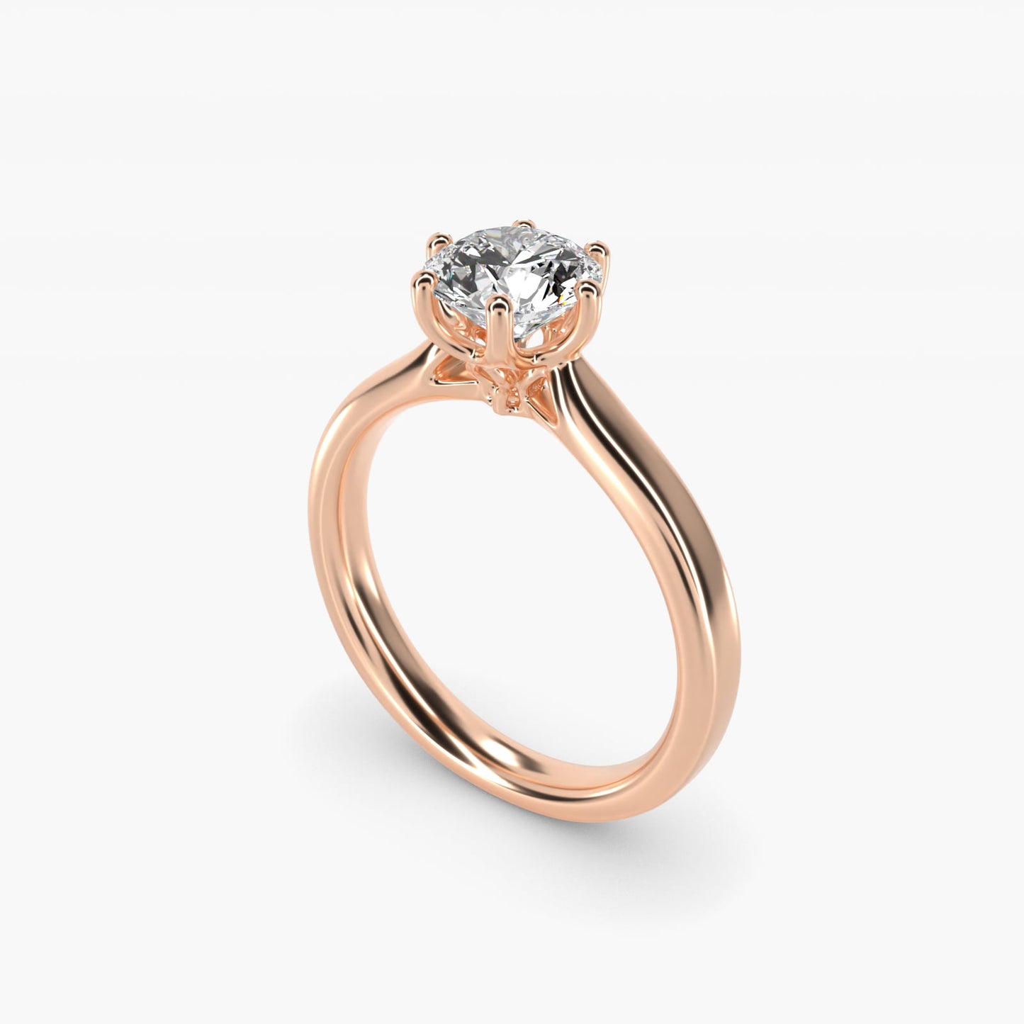 Solitaire Engagement Ring With Intricate Basket In 18k Rose Gold By James Allen - Round Center