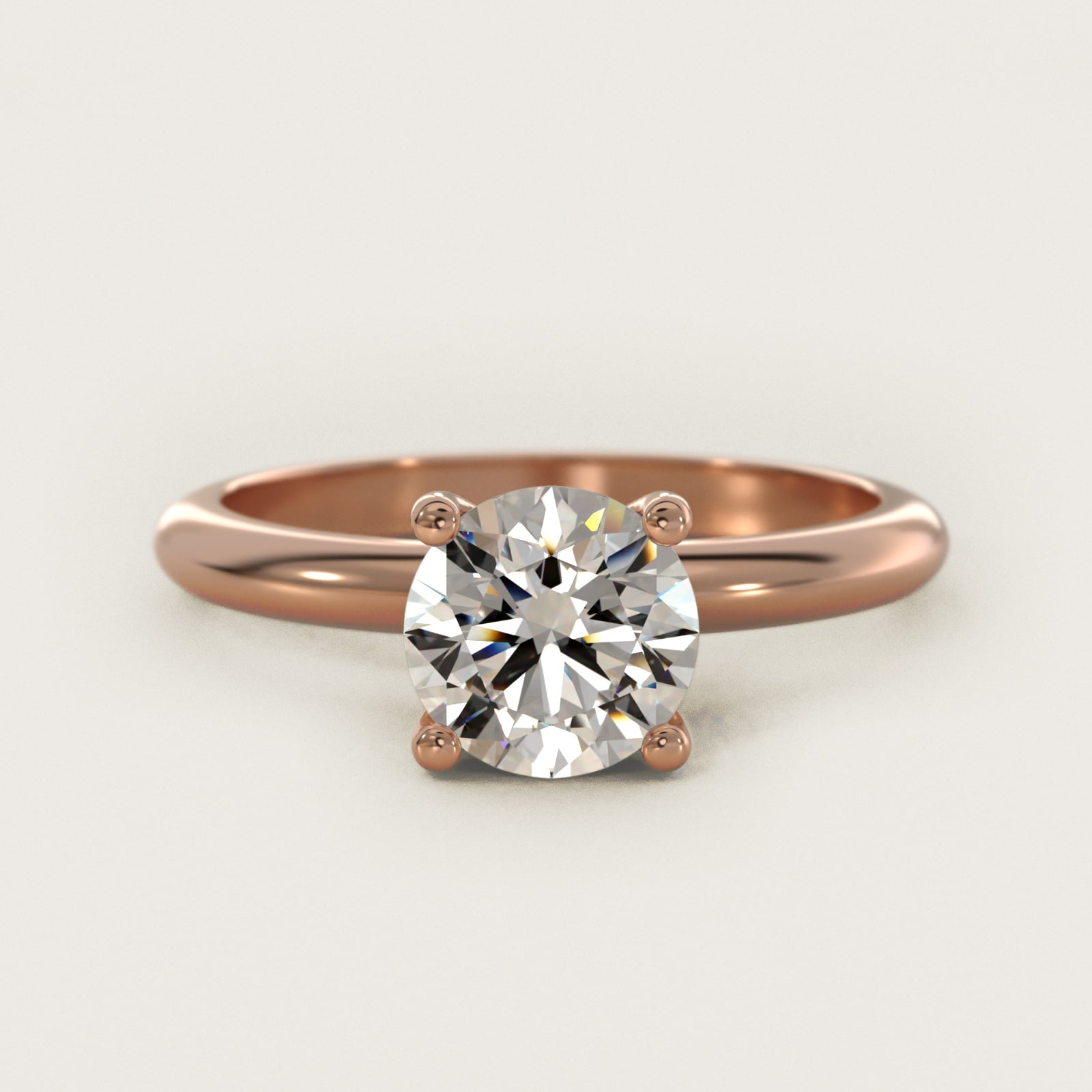 Solitaire Engagement Ring With PavŽ Basket In 14K Rose Gold By James Allen - Round Center