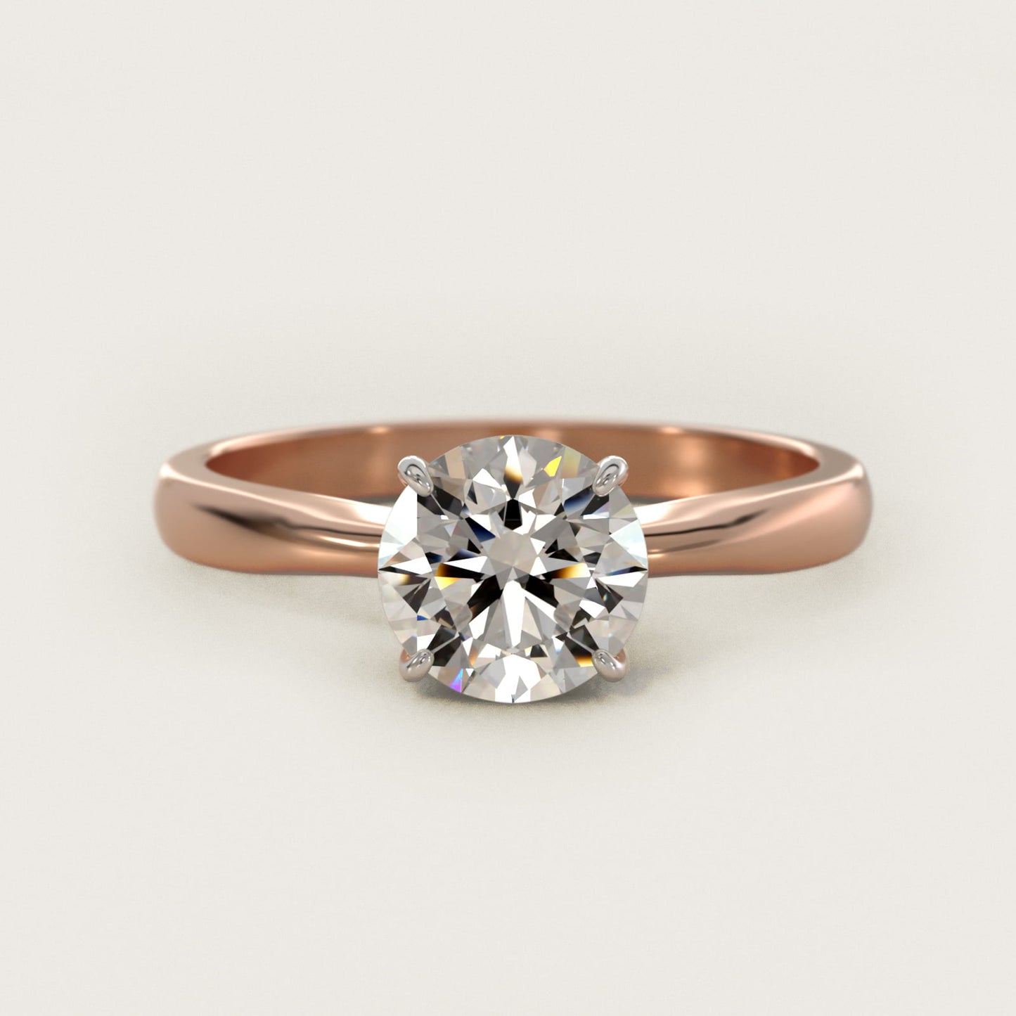 Solitaire Engagement Ring With Wire Basket In 14K Rose Gold By James Allen - Round Center