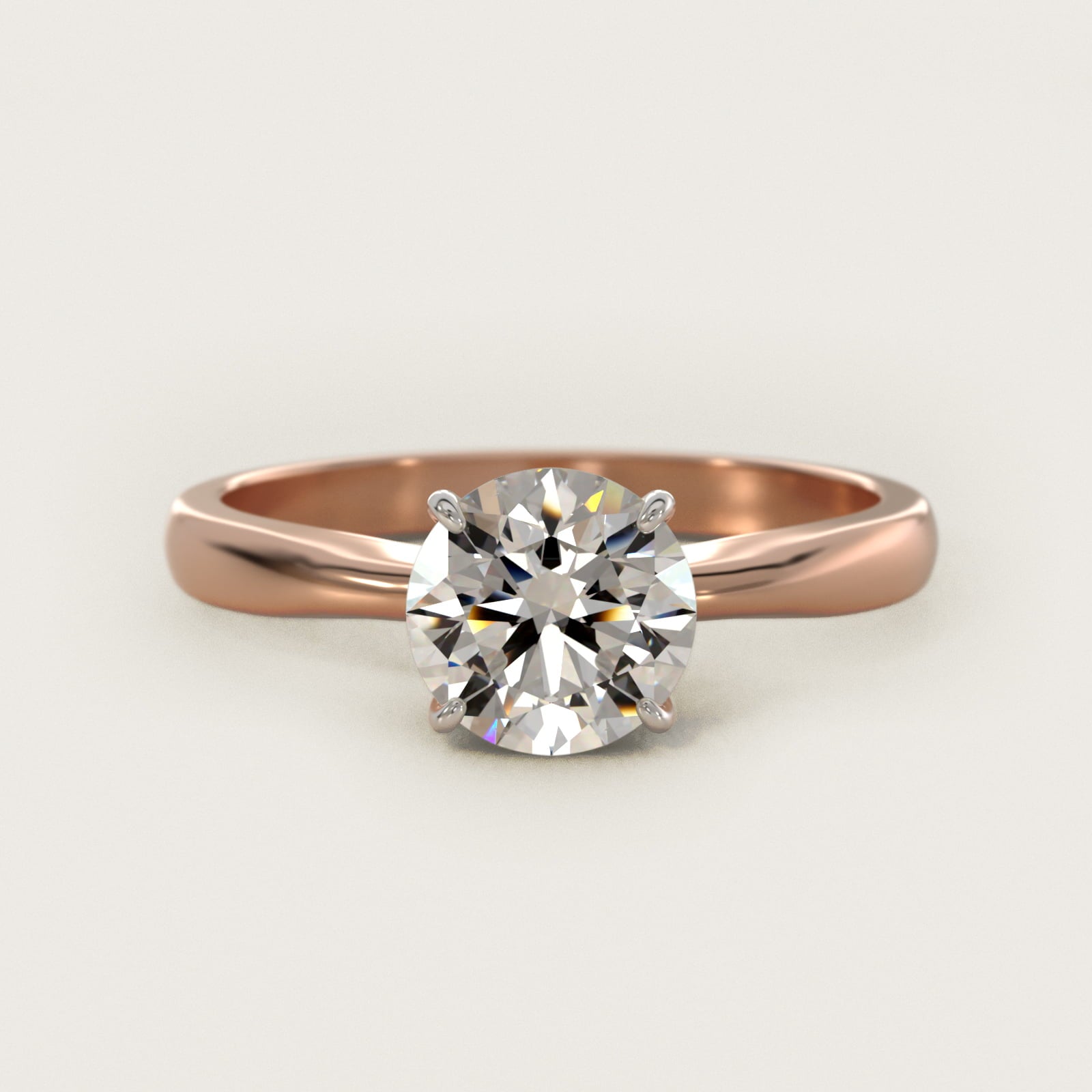 Solitaire Engagement Ring With Wire Basket In 14K Rose Gold By James Allen - Round Center