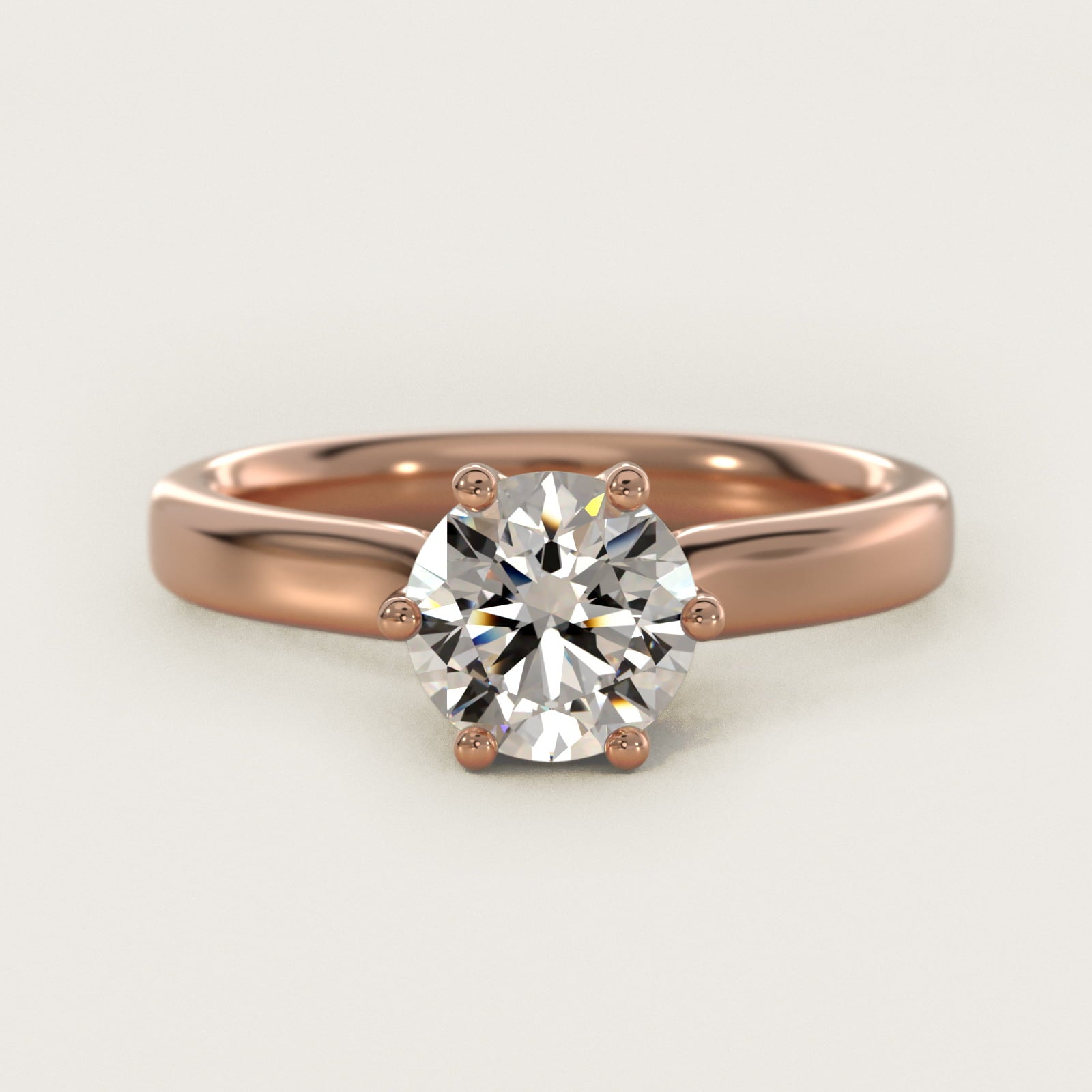 Solitaire Engagement Ring With Intricate Basket In 14K Rose Gold By James Allen - Round Center