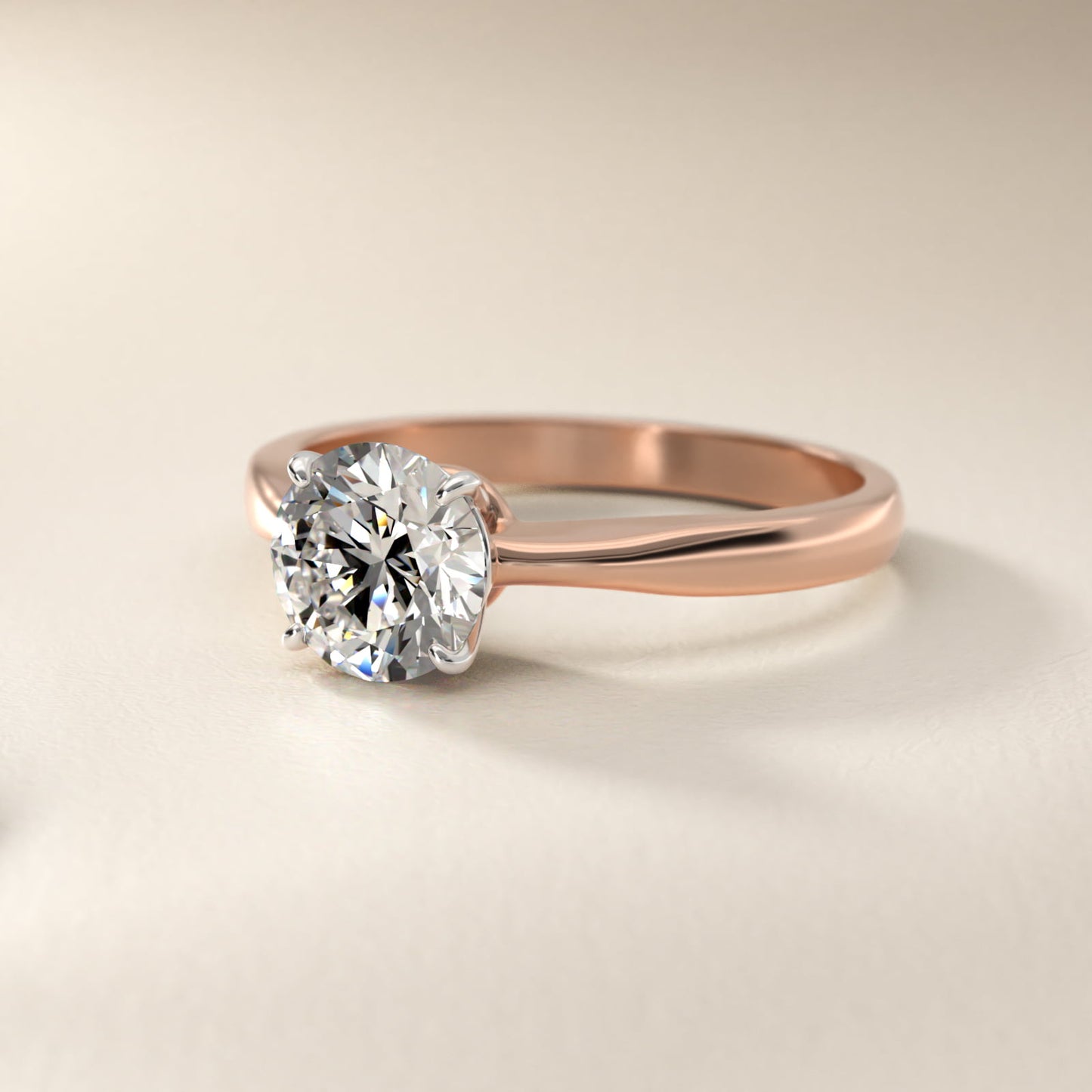 Solitaire Engagement Ring With Wire Basket In 14K Rose Gold By James Allen - Round Center