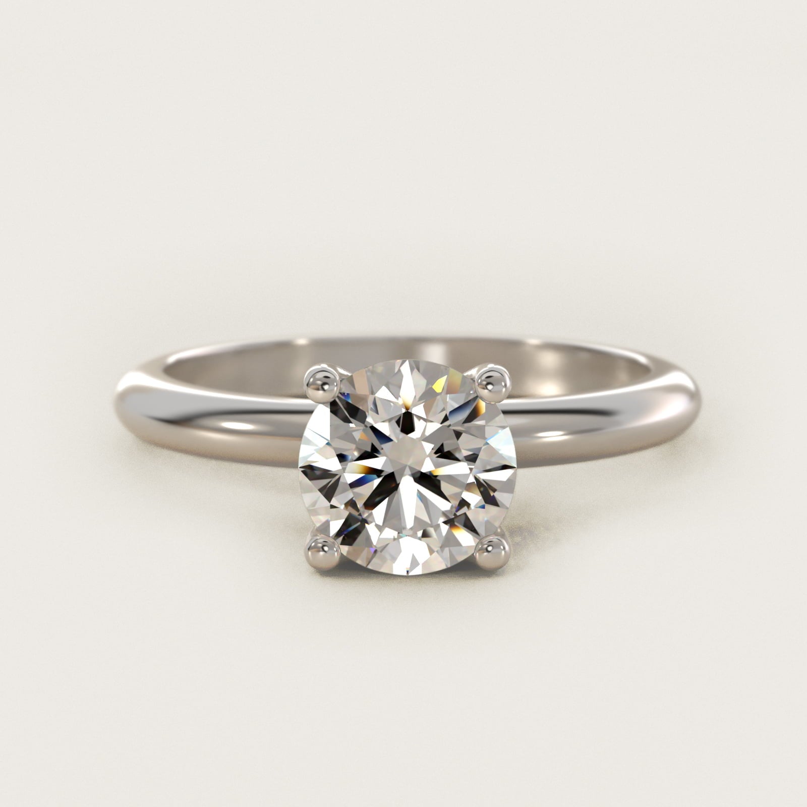 Solitaire Engagement Ring With PavŽ Basket In 14K White Gold By James Allen - Round Center