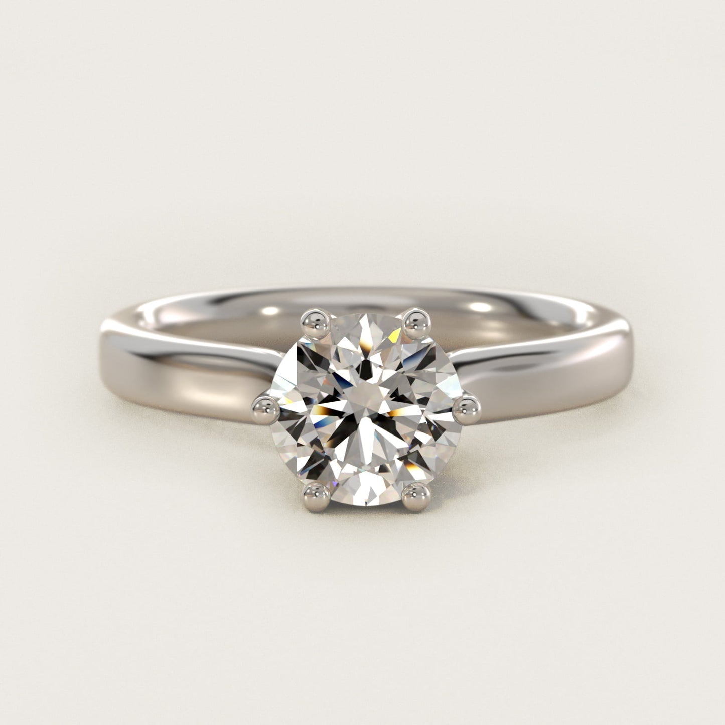 Solitaire Engagement Ring With Intricate Basket In 14K White Gold By James Allen - Round Center