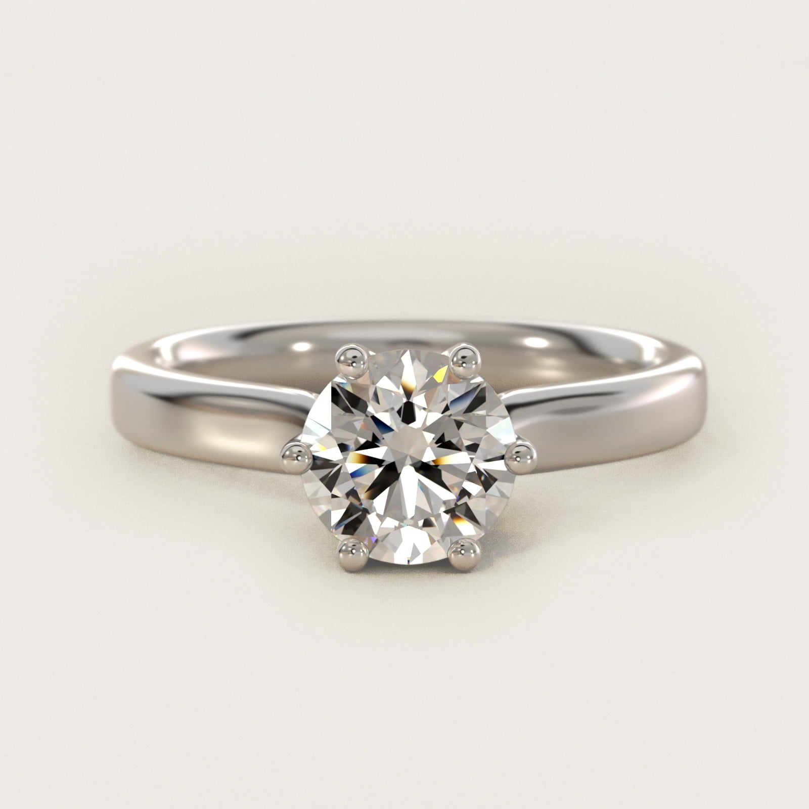 Solitaire Engagement Ring With Intricate Basket In 14K White Gold By James Allen - Round Center
