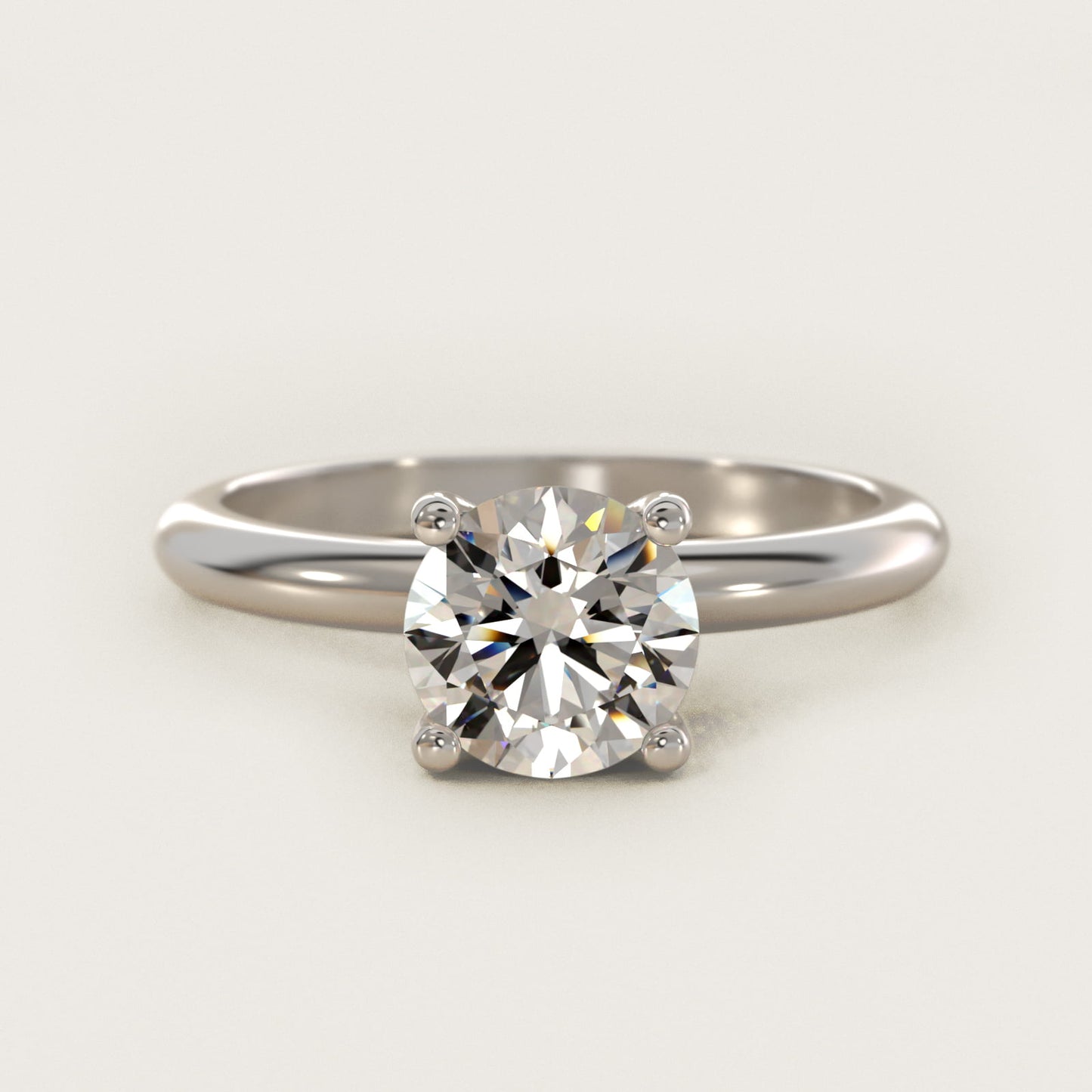 Solitaire Engagement Ring With PavŽ Basket In 18k White Gold By James Allen - Round Center