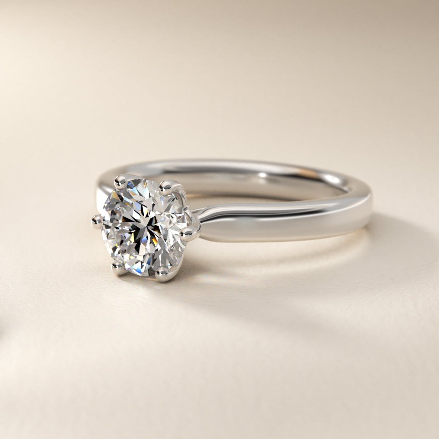 Solitaire Engagement Ring With Intricate Basket In 14K White Gold By James Allen - Round Center