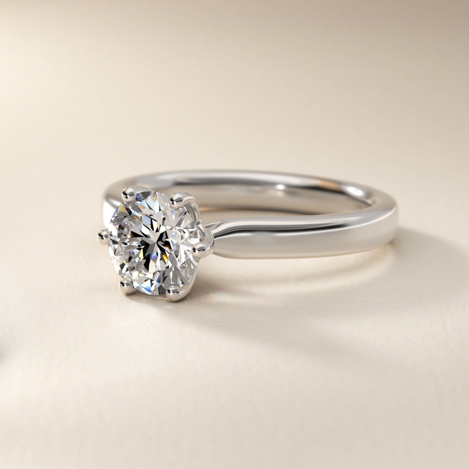Solitaire Engagement Ring With Intricate Basket In 18k White Gold By James Allen - Round Center