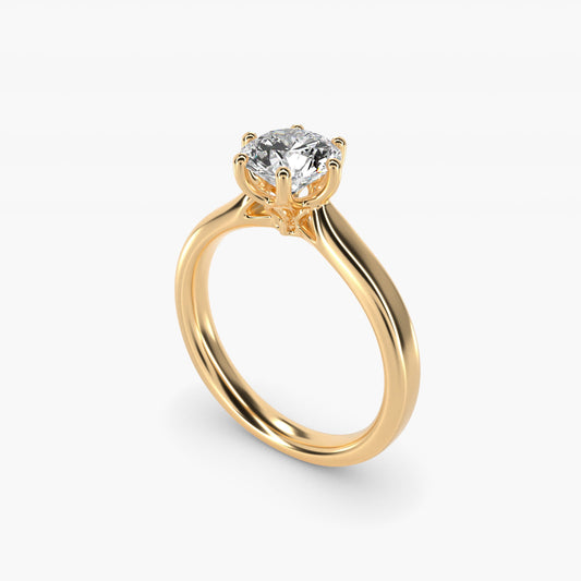 Solitaire Engagement Ring With Intricate Basket In 14K Yellow Gold By James Allen - Round Center