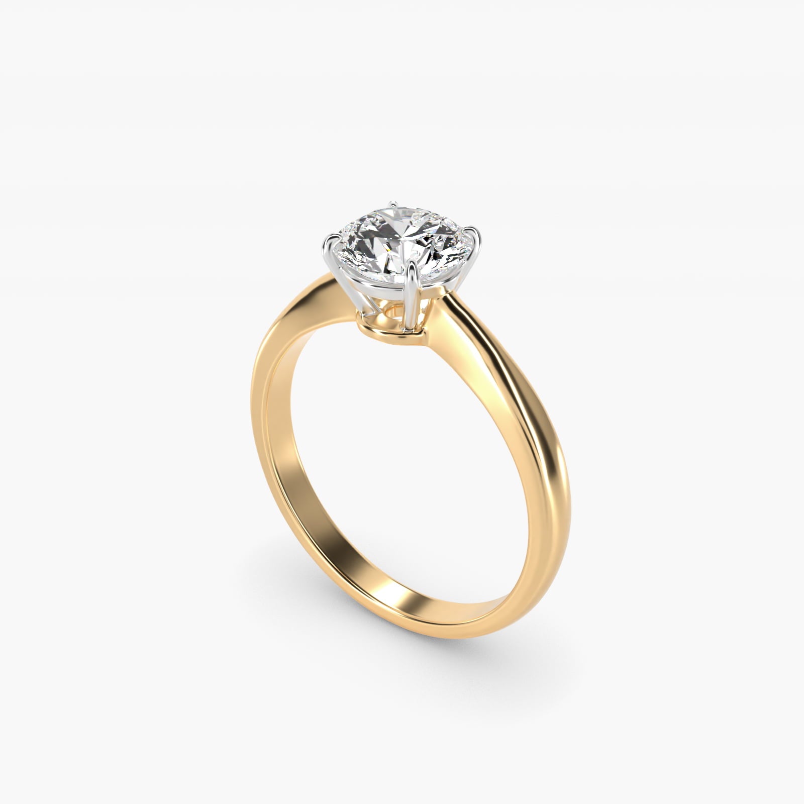 Solitaire Engagement Ring With Wire Basket In 14K Yellow Gold By James Allen - Round Center