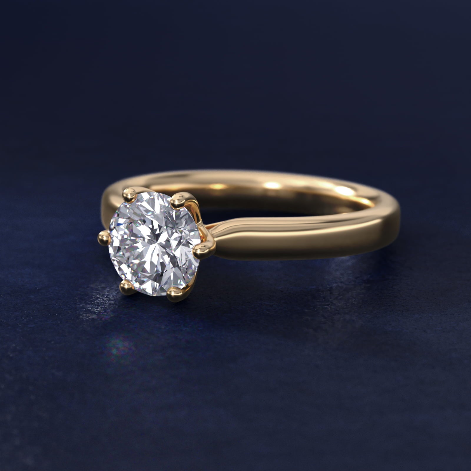 Solitaire Engagement Ring With Intricate Basket In 14K Yellow Gold By James Allen - Round Center