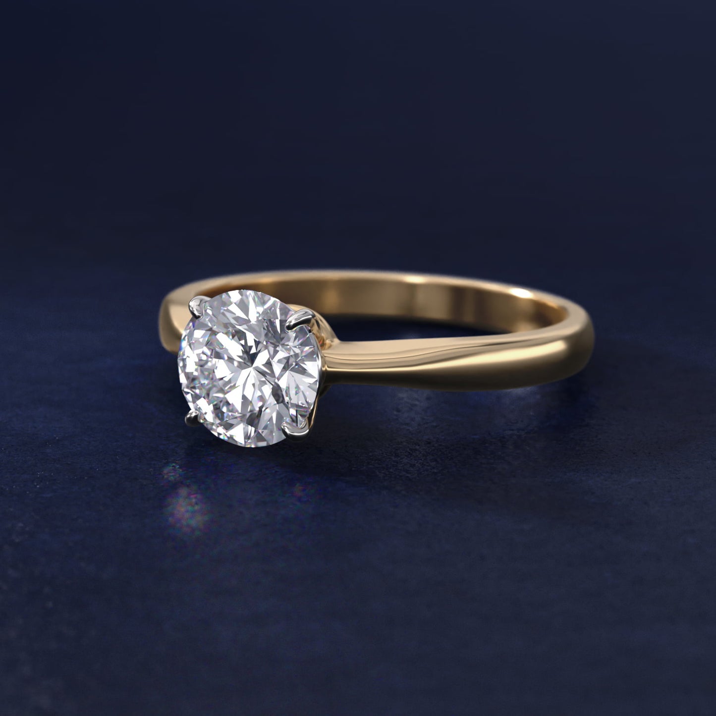 Solitaire Engagement Ring With Wire Basket In 14K Yellow Gold By James Allen - Round Center