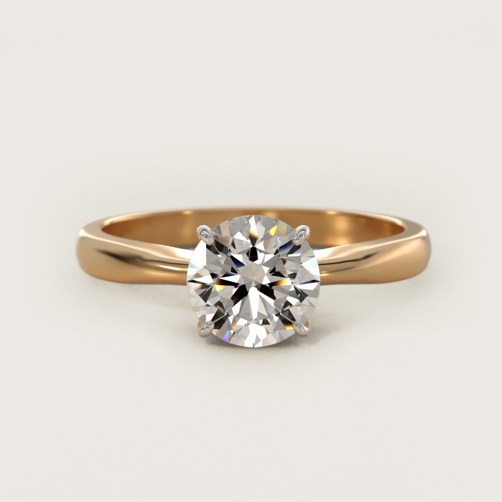 Solitaire Engagement Ring With Wire Basket In 18k Yellow Gold By James Allen - Round Center