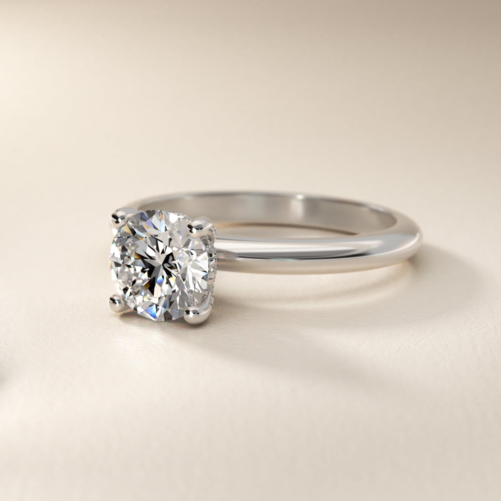 Solitaire Engagement Ring With PavŽ Basket In Platinum By James Allen - Round Center