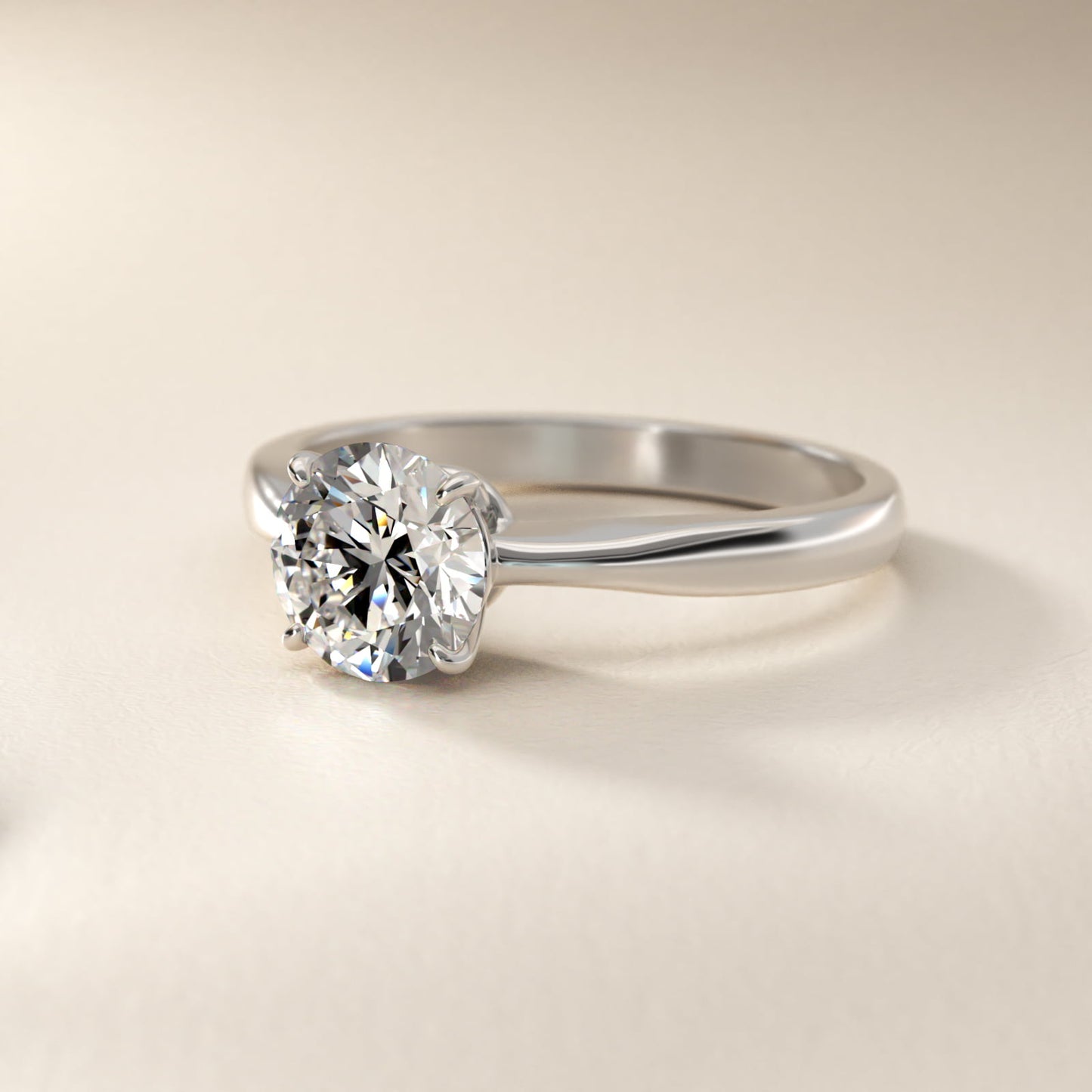 Solitaire Engagement Ring With Wire Basket In Platinum By James Allen - Round Center