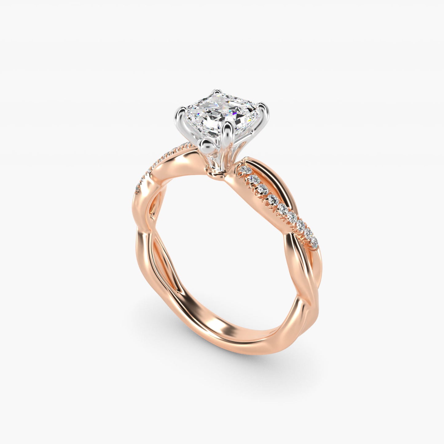 Solo Infinity Diamond PavŽ Engagement Ring In 14K Rose Gold By James Allen - Asscher Center