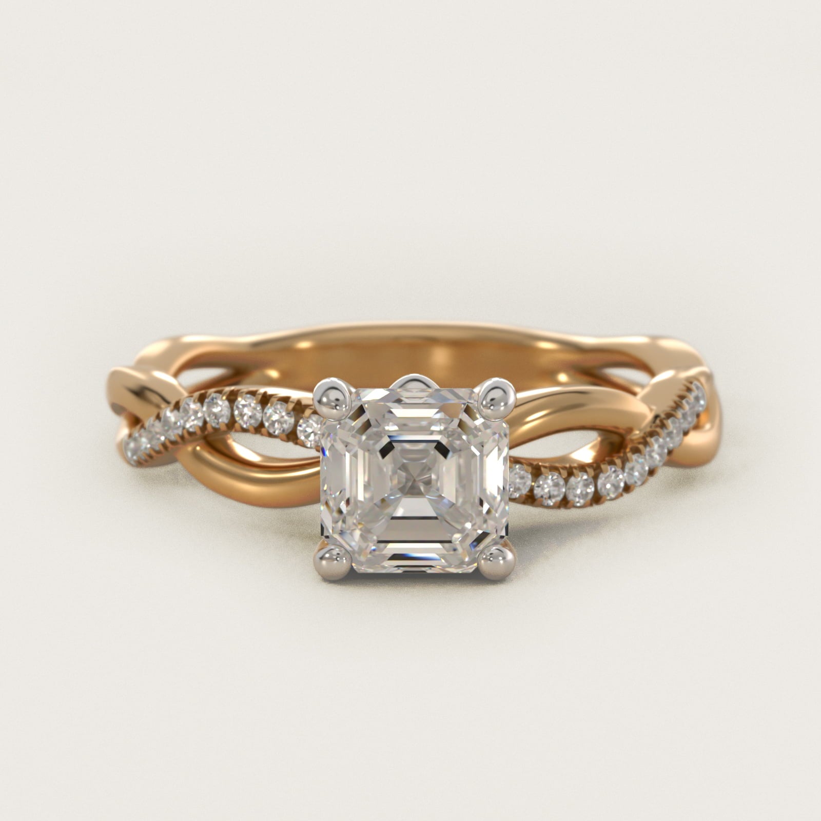 Solo Infinity Diamond PavŽ Engagement Ring In 14K Yellow Gold By James Allen - Asscher Center
