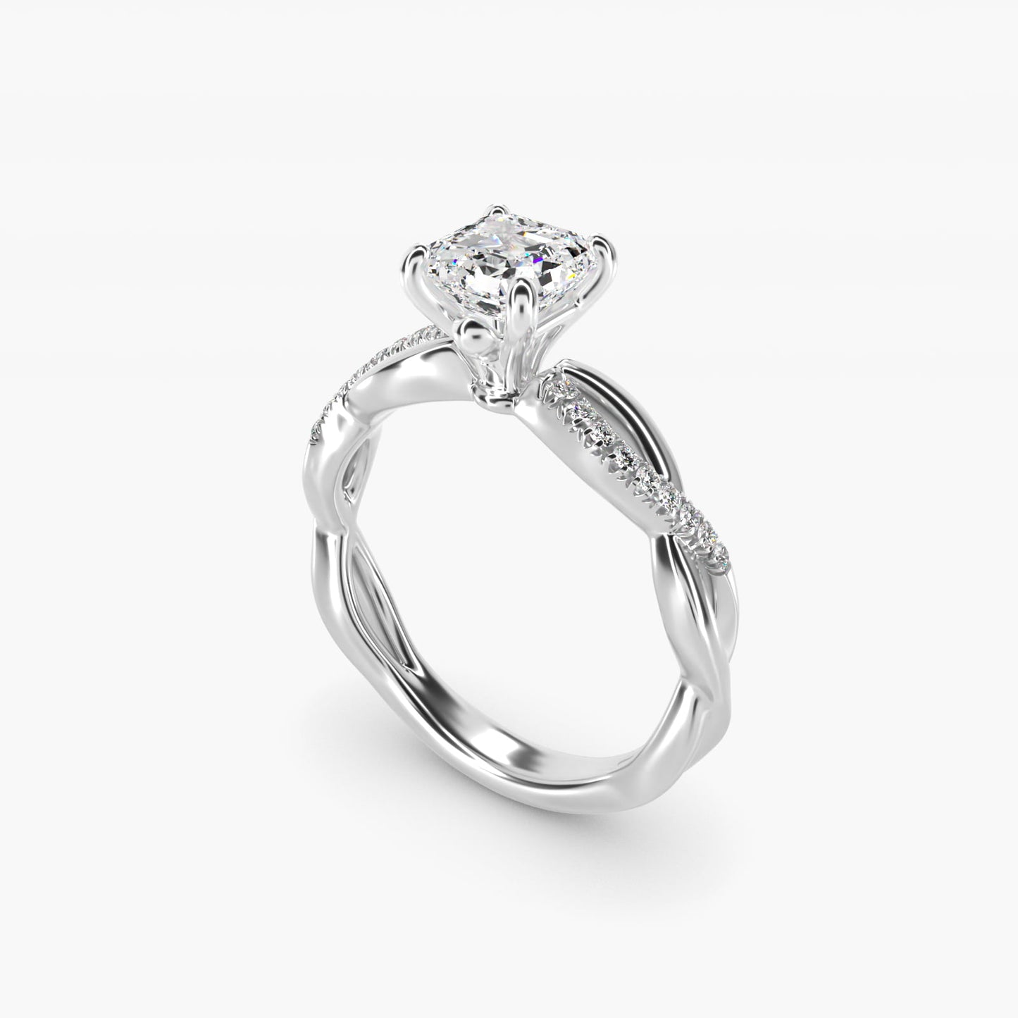 Solo Infinity Diamond PavŽ Engagement Ring In Platinum By James Allen - Asscher Center