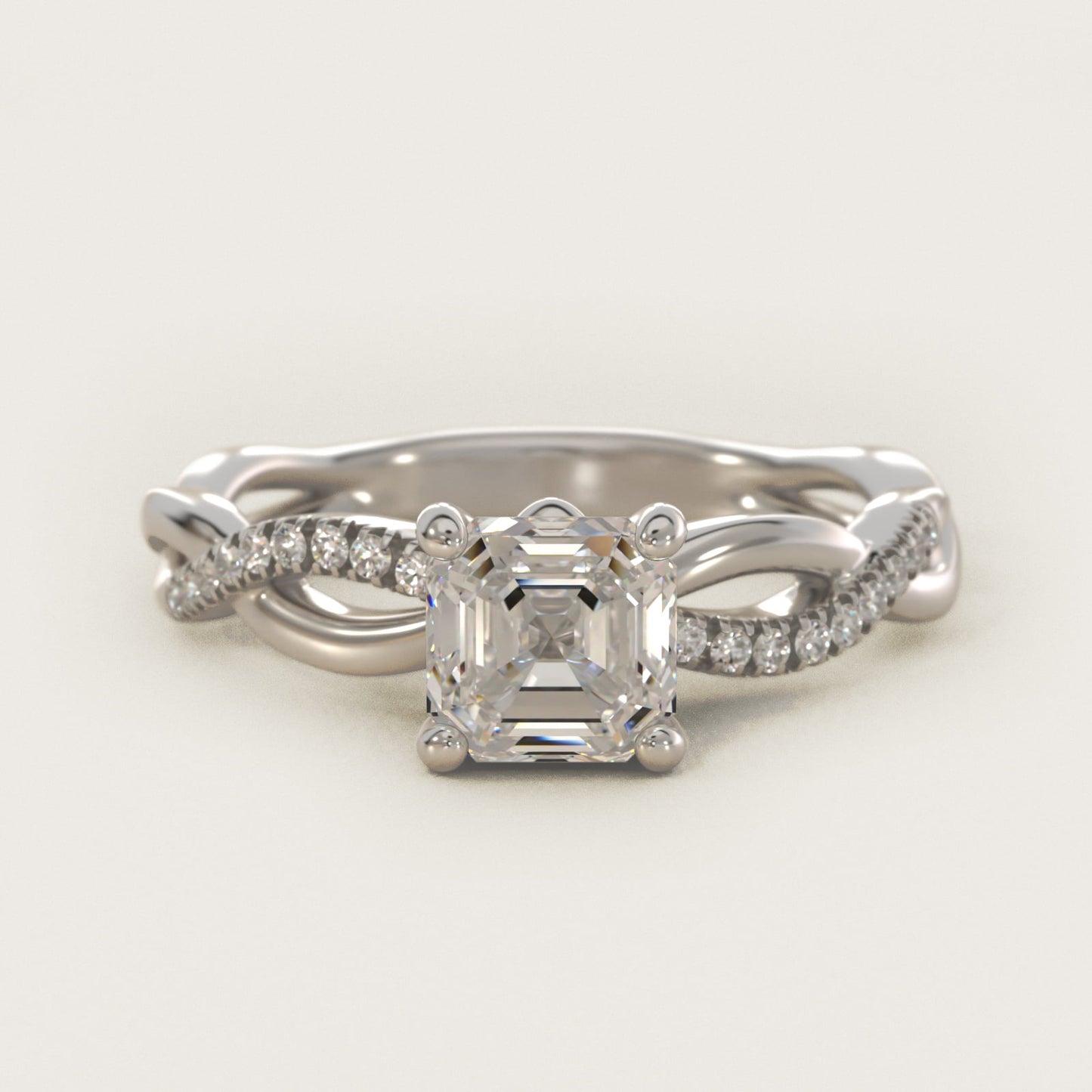 Solo Infinity Diamond PavŽ Engagement Ring In Platinum By James Allen - Asscher Center