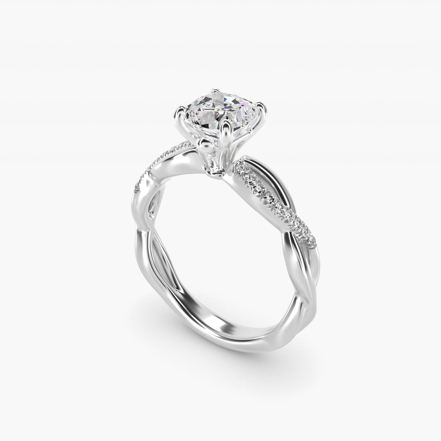 Solo Infinity Diamond PavŽ Engagement Ring In 14K White Gold By James Allen - Cushion Center