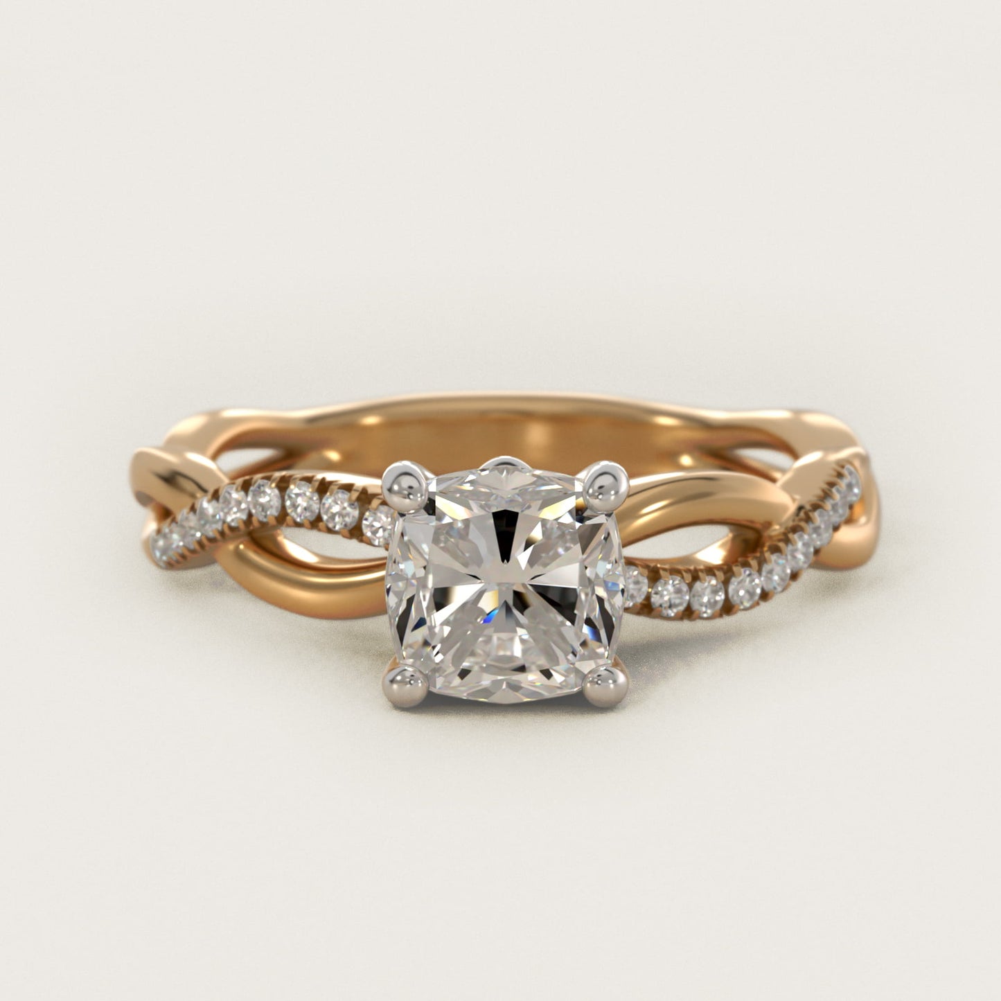 Solo Infinity Diamond PavŽ Engagement Ring In 18k Yellow Gold By James Allen - Cushion Center
