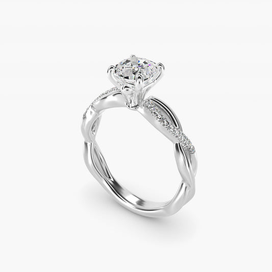 Solo Infinity Diamond PavŽ Engagement Ring In Platinum By James Allen - Cushion Center