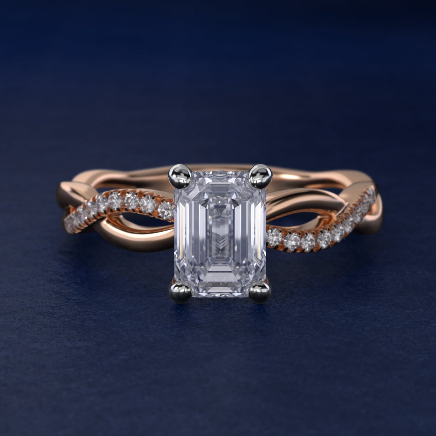 Solo Infinity Diamond PavŽ Engagement Ring In 18k Rose Gold By James Allen - Emerald Center
