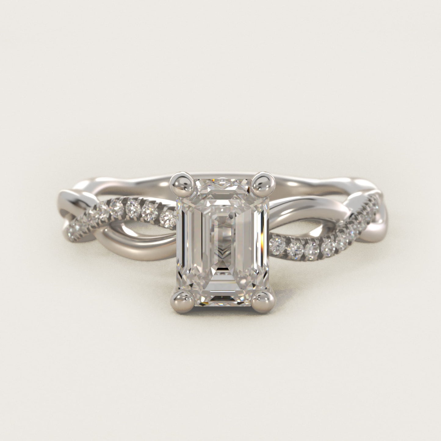 Solo Infinity Diamond PavŽ Engagement Ring In 18k White Gold By James Allen - Emerald Center