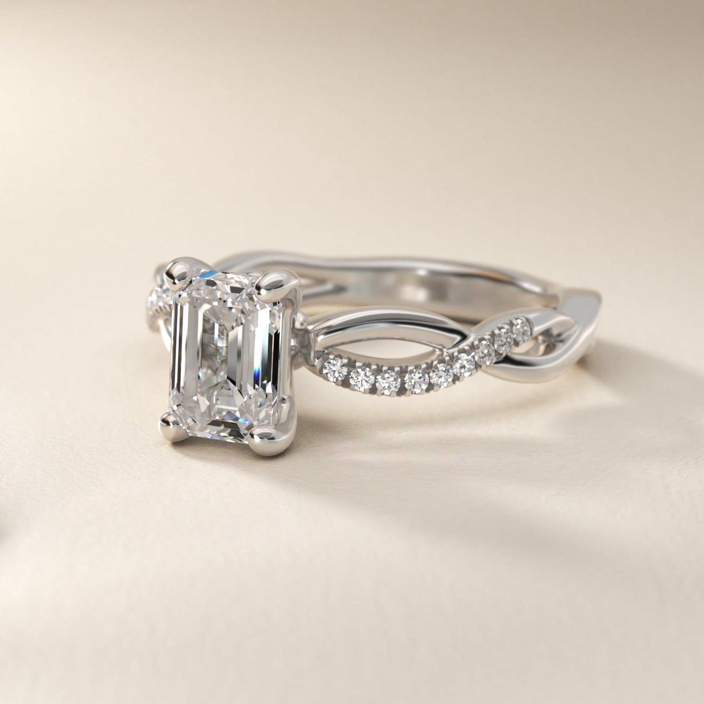 Solo Infinity Diamond PavŽ Engagement Ring In 18k White Gold By James Allen - Emerald Center