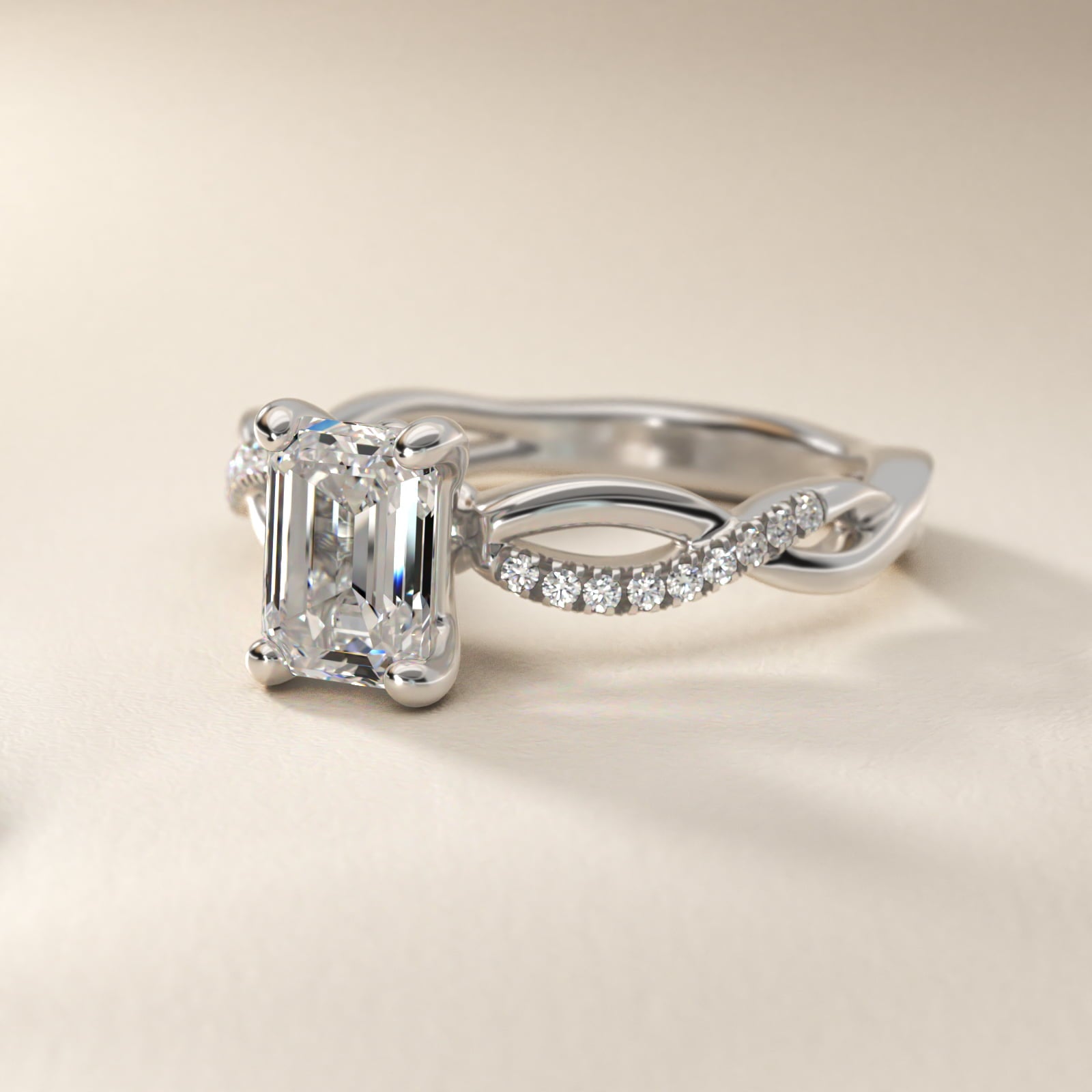Solo Infinity Diamond PavŽ Engagement Ring In 18k White Gold By James Allen - Emerald Center